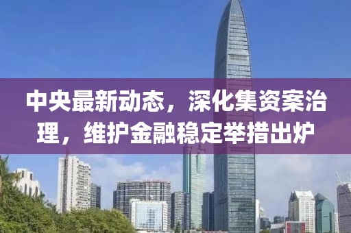 中央最新动态，深化集资案治理，维护金融稳定举措出炉