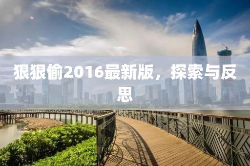 狠狠偷2016最新版，探索与反思
