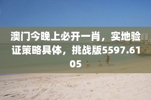 澳门今晚上必开一肖，实地验证策略具体，挑战版5597.6105