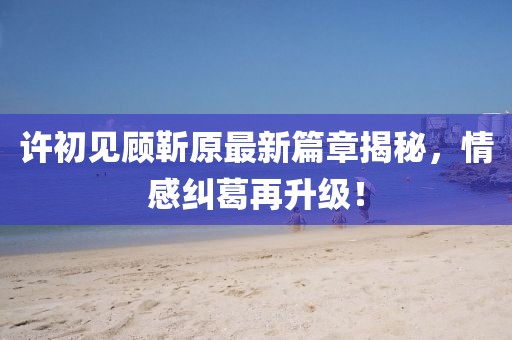 许初见顾靳原最新篇章揭秘，情感纠葛再升级！