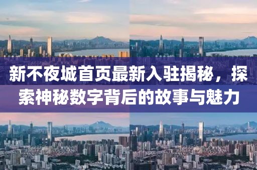 新不夜城首页最新入驻揭秘，探索神秘数字背后的故事与魅力