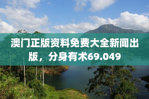 澳门正版资料免费大全新闻出版，分身有术69.049