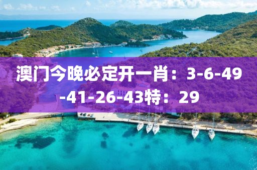 澳门今晚必定开一肖：3-6-49-41-26-43特：29