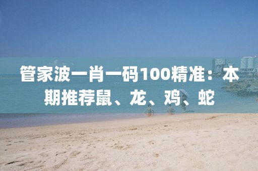 管家波一肖一码100精准：本期推荐鼠、龙、鸡、蛇