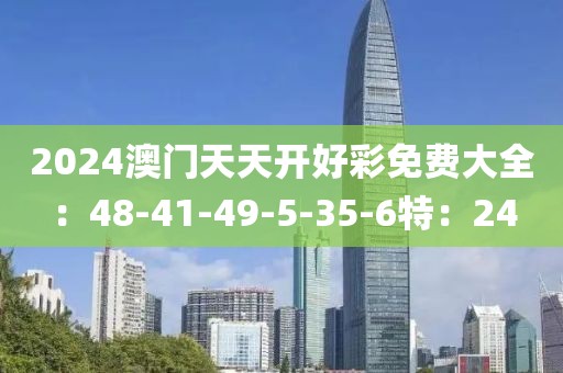 2024澳门天天开好彩免费大全：48-41-49-5-35-6特：24