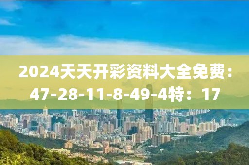 2024天天开彩资料大全免费：47-28-11-8-49-4特：17
