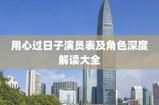 用心过日子演员表及角色深度解读大全