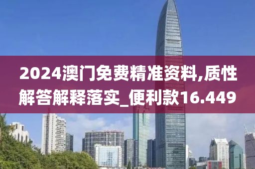 2024澳门免费精准资料,质性解答解释落实_便利款16.449