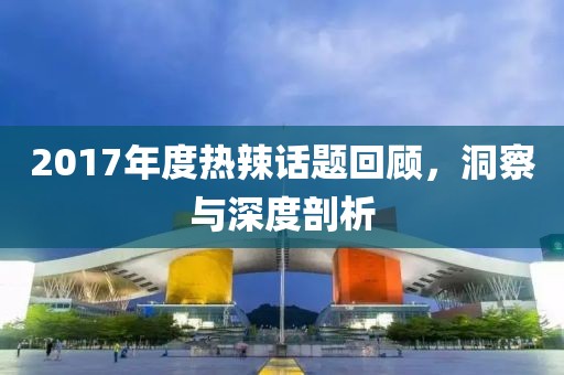 2017年度热辣话题回顾，洞察与深度剖析