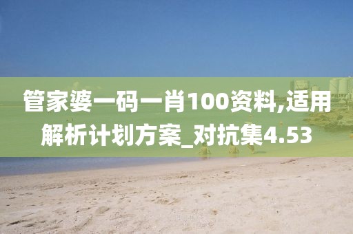 管家婆一码一肖100资料,适用解析计划方案_对抗集4.53