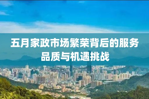 五月家政市场繁荣背后的服务品质与机遇挑战
