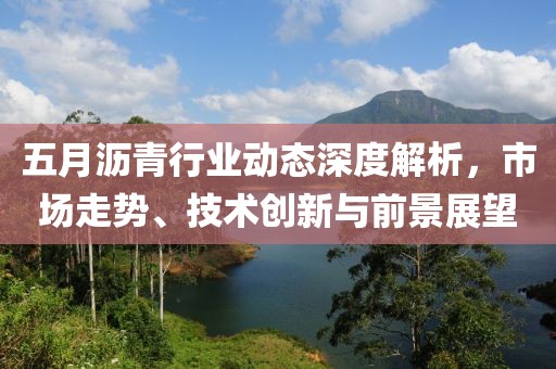五月沥青行业动态深度解析，市场走势、技术创新与前景展望