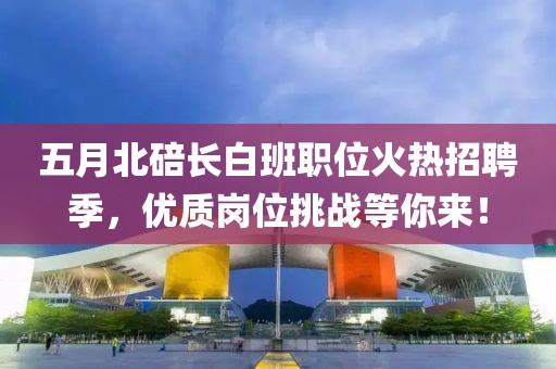 五月北碚长白班职位火热招聘季，优质岗位挑战等你来！