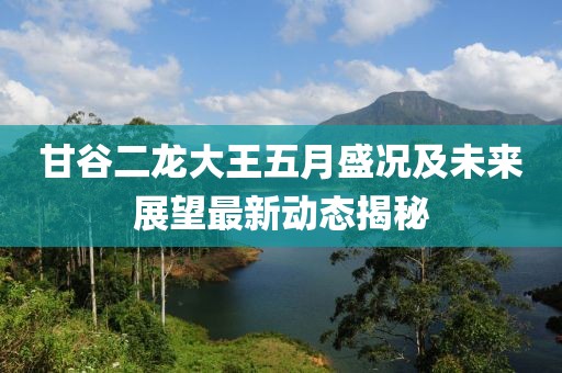 甘谷二龙大王五月盛况及未来展望最新动态揭秘
