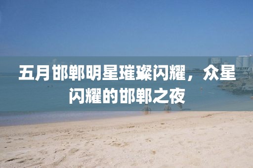 五月邯郸明星璀璨闪耀，众星闪耀的邯郸之夜