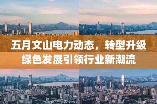 五月文山电力动态，转型升级绿色发展引领行业新潮流