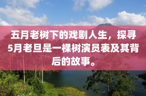 五月老树下的戏剧人生，探寻5月老旦是一棵树演员表及其背后的故事。