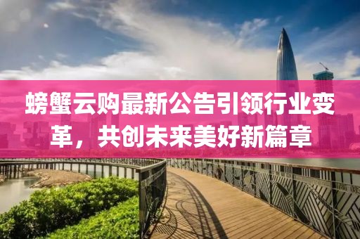 螃蟹云购最新公告引领行业变革，共创未来美好新篇章